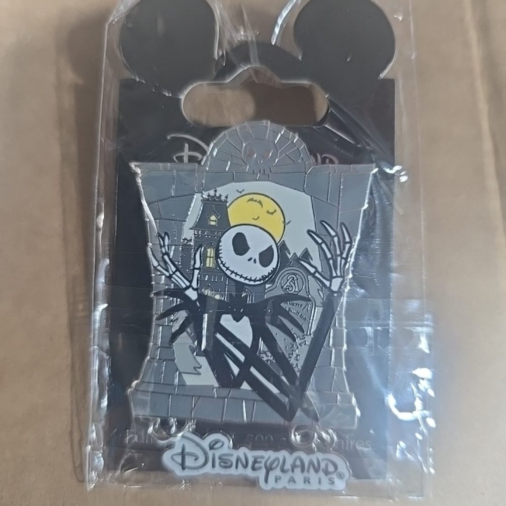Disneyland Paris Jack Skellington Pin - Black and Gray